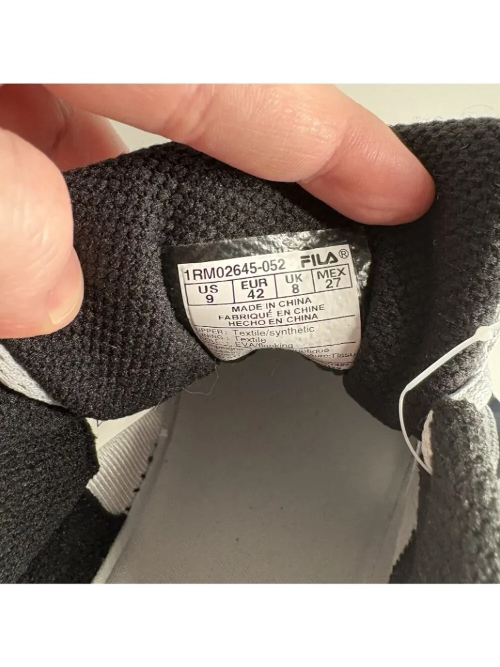 Fila Men Size 9 Grey Comfort Lace-Up Memory Primo-Forza Running Shoes NWB